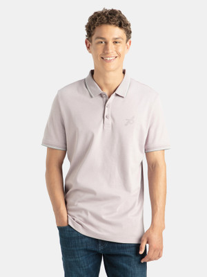 JOCKEY Solid Men Polo Neck Purple T-Shirt