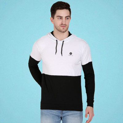 FARICON Solid Men Round Neck Black, White T-Shirt
