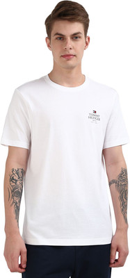 TOMMY HILFIGER Printed Men Crew Neck White T-Shirt