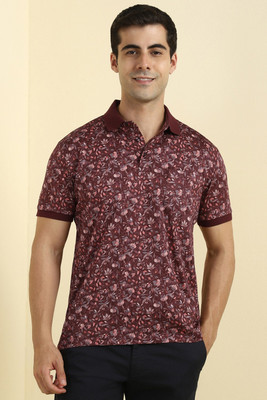 Allen Solly Printed Men Polo Neck Maroon T-Shirt