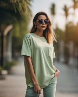 ClotheCraft Solid Women Round Neck Light Green T-Shirt