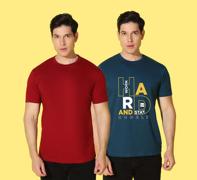 WOOSTRO Typography Men Round Neck Multicolor T-Shirt