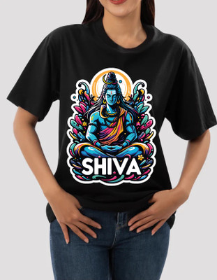 sova legacy Printed Women Round Neck Black T-Shirt