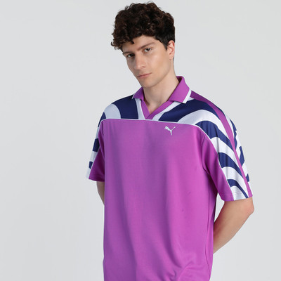 PUMA Colorblock Men Polo Neck Purple T-Shirt