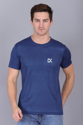 Dupex Solid Men Round Neck Light Blue T-Shirt