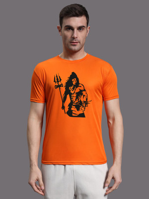 InkTees Printed Men Round Neck Orange T-Shirt