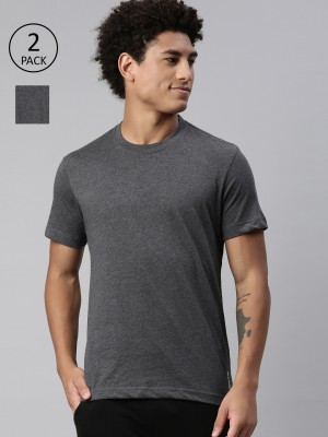 LEVI'S Solid Men Round Neck Grey T-Shirt