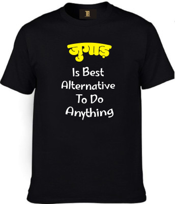 Trendifyteez Printed Men Round Neck Black T-Shirt