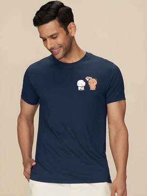 SZN Graphic Print Men Round Neck Dark Blue T-Shirt