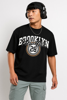 JoyandHappiness Typography Men Crew Neck Black T-Shirt