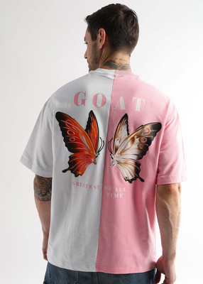 Zelixwear Graphic Print Couple Round Neck White, Pink T-Shirt