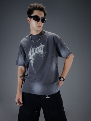 SOKO STREET Printed Men Round Neck Grey T-Shirt