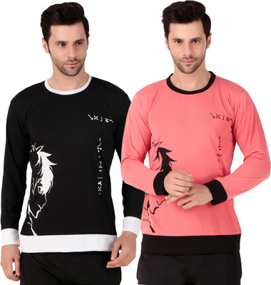 SM SHAYAM CREATION Typography, Printed Men Round Neck Multicolor T-Shirt