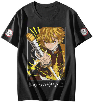 ON TREND Printed Men Round Neck Black T-Shirt