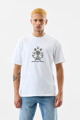 Snitch Graphic Print Men Crew Neck White T-Shirt