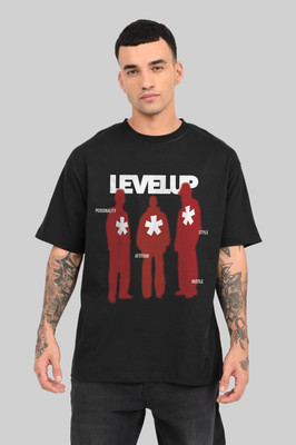 LazyGreg Graphic Print Men Round Neck Black T-Shirt