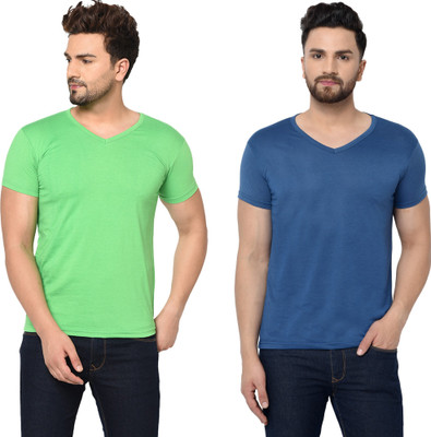 Tresna Fab Solid Men V Neck Multicolor T-Shirt