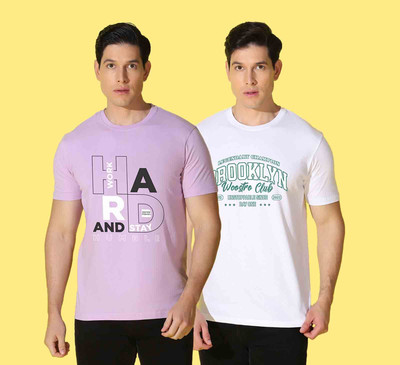 WOOSTRO Graphic Print Men Round Neck Multicolor T-Shirt