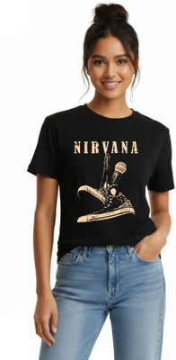 FREAKS BLR Printed Women Round Neck Black T-Shirt