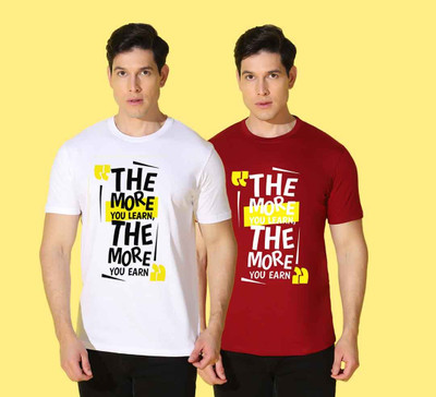 WOOSTRO Printed Men Round Neck Multicolor T-Shirt