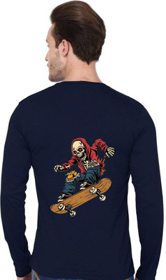 ENZIKO Graphic Print Men Round Neck Navy Blue T-Shirt