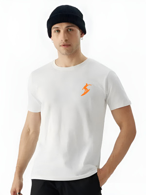 A19 Solid Men Round Neck White T-Shirt
