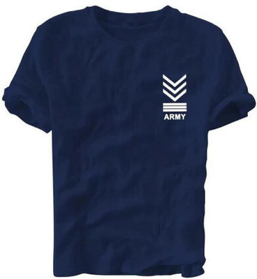 Dineshfeshion Typography, Graphic Print Men Round Neck Blue T-Shirt