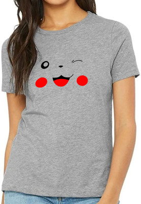 Nilan Tees Wear Solid Women Round Neck Grey T-Shirt