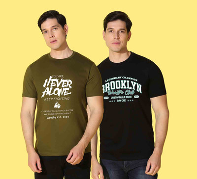 WOOSTRO Typography Men Round Neck Multicolor T-Shirt