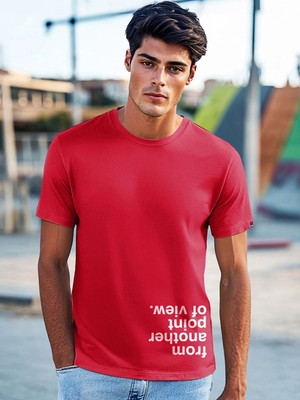 BEWAKOOF Typography Men Round Neck Red T-Shirt