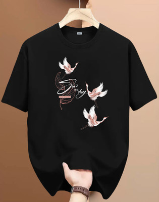 Magneto Printed Men Round Neck Black T-Shirt