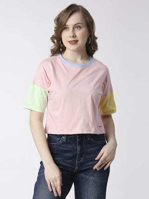 Pepe Jeans Solid Women Round Neck Red T-Shirt