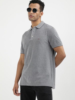 TOMMY HILFIGER Solid Men Polo Neck Grey T-Shirt
