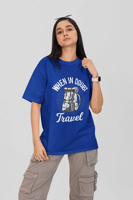 Stylewill Graphic Print Women Round Neck Blue T-Shirt