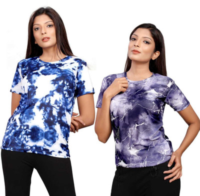 Apache Printed Women Round Neck Multicolor T-Shirt