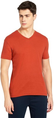 SURAJ SHOP Solid Men V Neck Orange T-Shirt