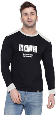 Polo Plus Typography Men Round Neck Black T-Shirt