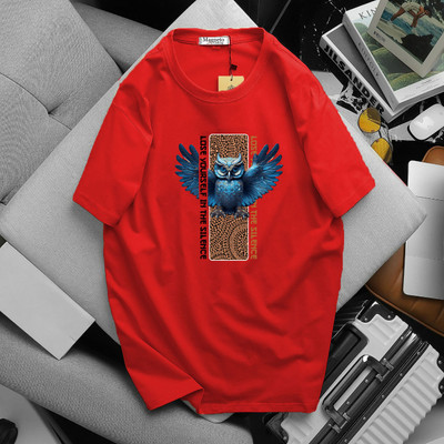 Magneto Printed Men Round Neck Red T-Shirt