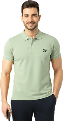 KWINGS Printed Men Polo Neck Green T-Shirt