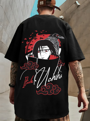 Manlino Graphic Print Men Round Neck Black T-Shirt