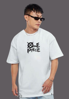 Skybrity Printed Men Round Neck Reversible White T-Shirt