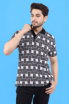 LWALS Printed Men Polo Neck Multicolor T-Shirt