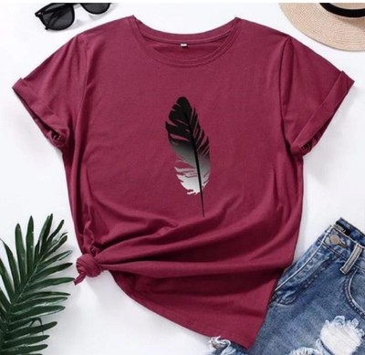 EJIS Printed Men Round Neck Maroon T-Shirt