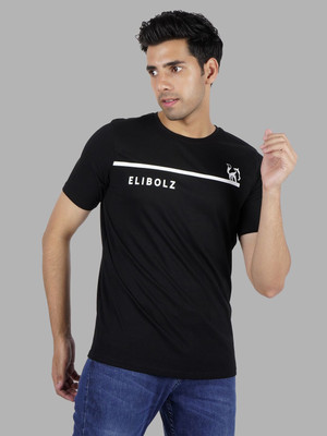 Arfila Solid Men Round Neck Black T-Shirt