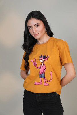 Printed Women Yellow T-Shirt