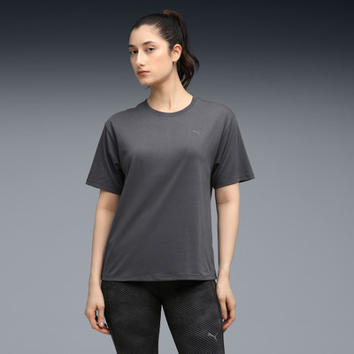 PUMA Printed Women Round Neck Grey T-Shirt