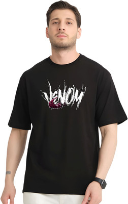 Mr Anime Printed Men Round Neck Black T-Shirt