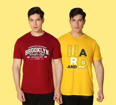 WOOSTRO Typography Men Round Neck Multicolor T-Shirt