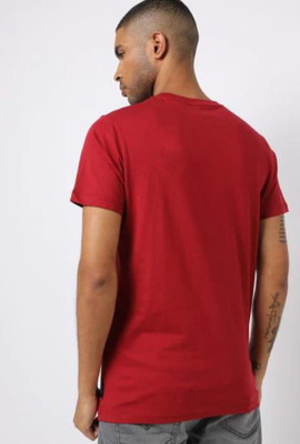 French Connection Typography Men Round Neck Red T-Shirt
