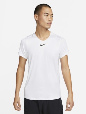 NIKE Self Design Men Round Neck White T-Shirt